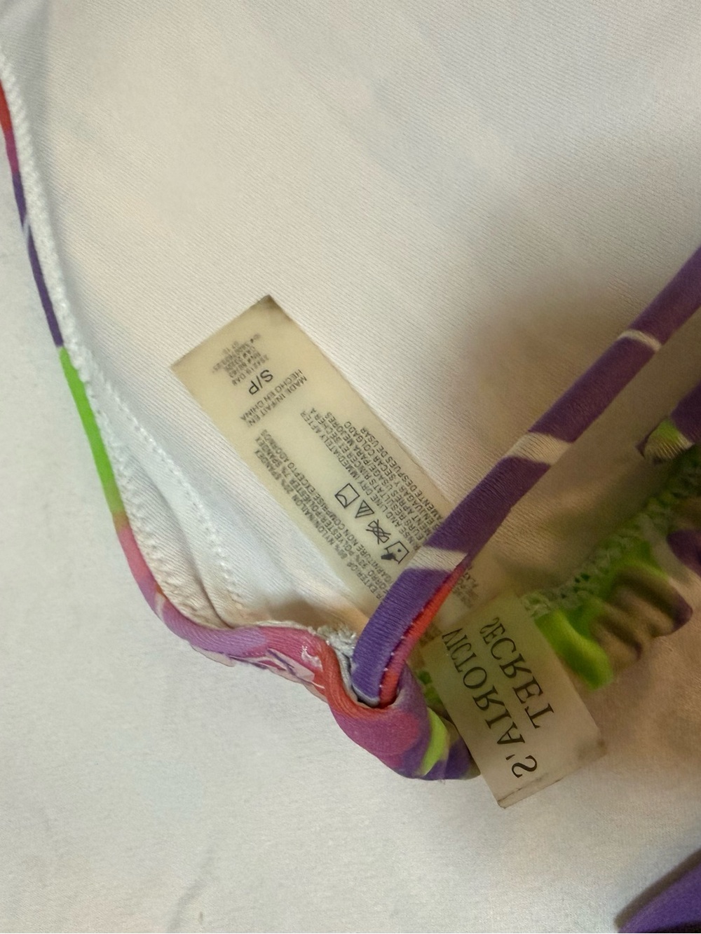 Vintage Y2K Victoria’s Secret Bikini Set Multicolor Sequin Tie Dye Halter S / M - Picture 5 of 7